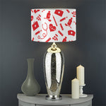 Red And White Nurse Pattern Print Drum Lamp Shade