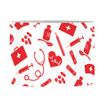 Red And White Nurse Pattern Print Drum Lamp Shade