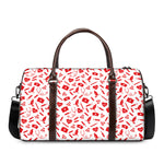 Red And White Nurse Pattern Print Duffle Bag