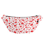Red And White Nurse Pattern Print Fanny Pack