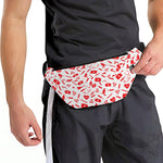 Red And White Nurse Pattern Print Fanny Pack