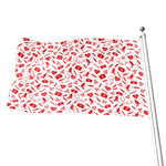 Red And White Nurse Pattern Print Flag
