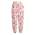 Red And White Nurse Pattern Print Fleece Lined Knit Pants