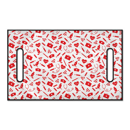 Red And White Nurse Pattern Print Golf Cart Seat Cover