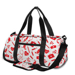 Red And White Nurse Pattern Print Gym Bag