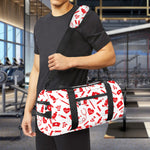 Red And White Nurse Pattern Print Gym Bag