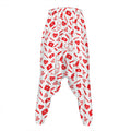 Red And White Nurse Pattern Print Hammer Pants