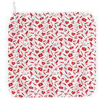 Red And White Nurse Pattern Print Hand Towel