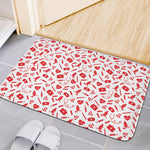 Red And White Nurse Pattern Print Indoor Door Mat