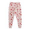 Red And White Nurse Pattern Print Jogger Pants