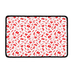 Red And White Nurse Pattern Print Kitchen Mat