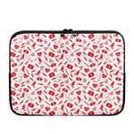 Red And White Nurse Pattern Print Laptop Sleeve