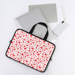 Red And White Nurse Pattern Print Laptop Sleeve With Handle