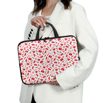Red And White Nurse Pattern Print Laptop Sleeve With Handle