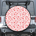 Red And White Nurse Pattern Print Leather Spare Tire Cover