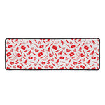 Red And White Nurse Pattern Print Long Kitchen Mat
