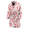 Red And White Nurse Pattern Print Men's Bathrobe