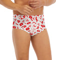 Red And White Nurse Pattern Print Men's Briefs