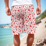 Red And White Nurse Pattern Print Men's Cargo Shorts
