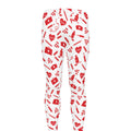 Red And White Nurse Pattern Print Men's Leggings