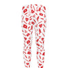 Red And White Nurse Pattern Print Men's leggings