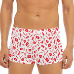 Red And White Nurse Pattern Print Men's Short Boxer Briefs