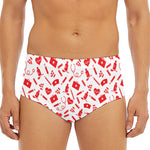 Red And White Nurse Pattern Print Men's Triangle Swim Briefs