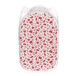 Red And White Nurse Pattern Print Mesh Laundry Hamper