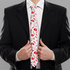 Red And White Nurse Pattern Print Necktie
