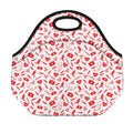 Red And White Nurse Pattern Print Neoprene Lunch Bag