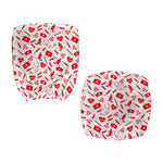 Red And White Nurse Pattern Print Office Chair Cover