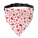 Red And White Nurse Pattern Print Over The Collar Dog Bandana