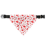 Red And White Nurse Pattern Print Over The Collar Dog Bandana