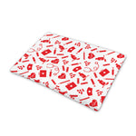 Red And White Nurse Pattern Print Pet Cooling Mat Cover