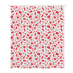 Red And White Nurse Pattern Print Polyester Shower Curtain