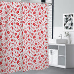 Red And White Nurse Pattern Print Premium Shower Curtain