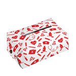 Red And White Nurse Pattern Print Rectangle Tissue Box Cover