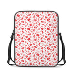 Red And White Nurse Pattern Print Rectangular Crossbody Bag