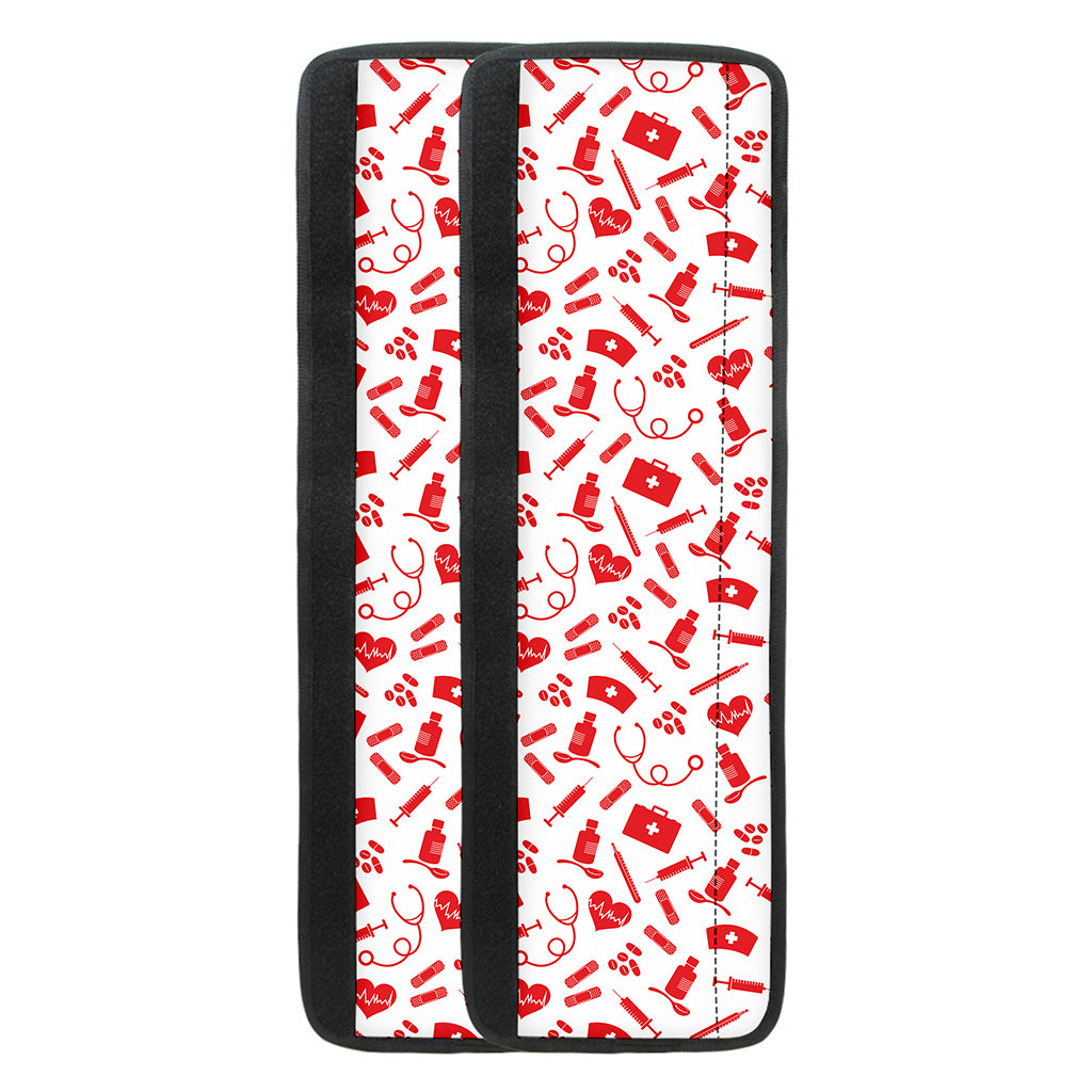 Red And White Nurse Pattern Print Refrigerator Handle Covers