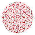 Red And White Nurse Pattern Print Round Blanket