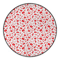 Red And White Nurse Pattern Print Round Floor Mat
