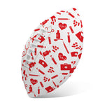Red And White Nurse Pattern Print Rugby Ball