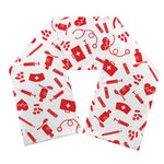 Red And White Nurse Pattern Print Scarf