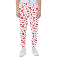 Red And White Nurse Pattern Print Joggers