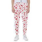 Red And White Nurse Pattern Print Scuba Joggers