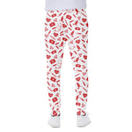 Red And White Nurse Pattern Print Scuba Joggers