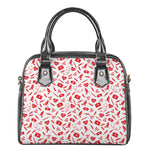 Red And White Nurse Pattern Print Shoulder Handbag