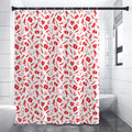 Red And White Nurse Pattern Print Shower Curtain