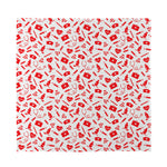 Red And White Nurse Pattern Print Silk Bandana