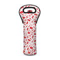 Red And White Nurse Pattern Print Single Neoprene Wine Tote